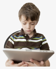 Kid With Ipad And Full Head - Kid Addicted To Ipad, HD Png Download, Transparent PNG