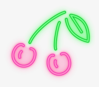 #neonlight #neon #glowing #cherries #red, HD Png Download, Transparent PNG
