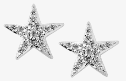 Silver Earrings Star Diamond, HD Png Download, Transparent PNG