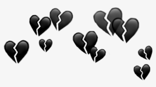 My Heart Crown Emoji Edit 🖤💔 - Broken Heart Emoji Transparent, HD Png Download, Transparent PNG
