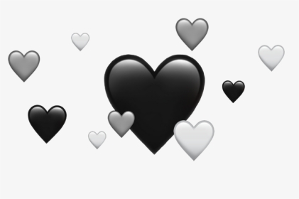 #greyscale #hearts #emoji #iphone #monochrome #blackandwhite - Heart, HD Png Download, Transparent PNG