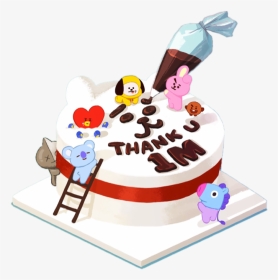#bts #btsfanart #bt21 #bt21fanart #bt21tata #bt21chimmy - Bt21 Birthday Cake Drawing, HD Png Download, Transparent PNG