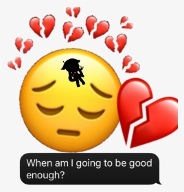 When Am I Going To Stop Feeling Heart Break - Sad Heart Broken Emoji, HD Png Download, Transparent PNG