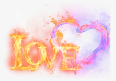 #love #fire #smoke #heart - Love Text Fire Png, Transparent Png, Transparent PNG