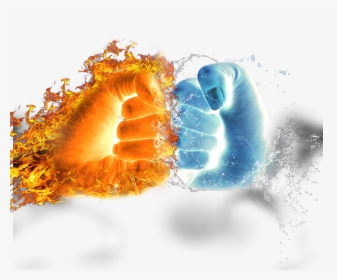 #amazing #creation #hands #fire #water @taylor Fotoshop - Water And Fire Hand, HD Png Download, Transparent PNG