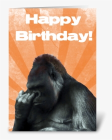 Funny Nose Picking Gorilla Greeting Card - Happy Birthday Funny Gorilla, HD Png Download, Transparent PNG