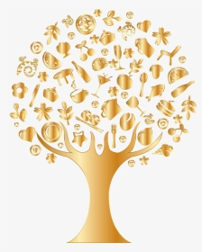 Tree,yellow,gold - Tree Of Life Gold Art, HD Png Download, Transparent PNG