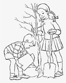 planting trees drawing