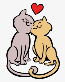 Vector Cartoon Love - Cats In Love Cartoon, HD Png Download, Transparent PNG