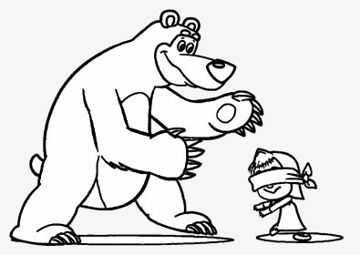 Masha And The Bear Coloring Pages, HD Png Download, Transparent PNG