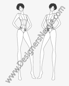 Clip Art Female Fashion Figure Template - Base Para Desenho De Moda, HD Png Download, Transparent PNG