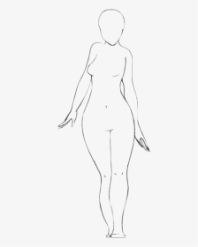 A Drawing Full Body - Line Art, HD Png Download, Transparent PNG