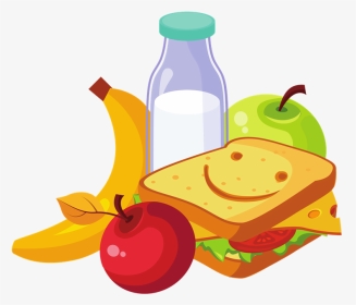 Cartoon Healthy Lunch Food Clipart - Animated Healthy Food Png