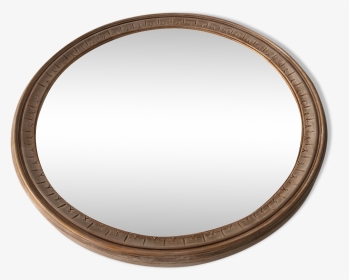 Large Round Mirror Frame Patinated Wood 70 Cm   Src - Circle, HD Png Download, Transparent PNG