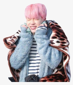 Pink Haired Jimin 💗💗💗 - Jimin With Blue Sweater, HD Png Download, Transparent PNG