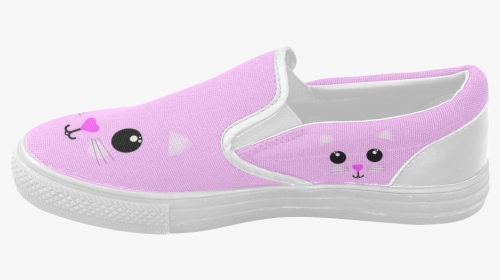 Kawaii Kitty Women S Slip-on Canvas Shoes - Slip-on Shoe, HD Png Download, Transparent PNG