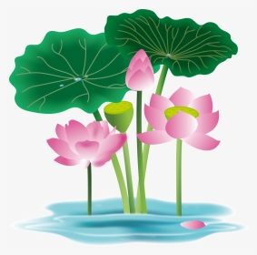 Hand Painted Flower Plant Water Lily Png And Vector, Transparent Png, Transparent PNG