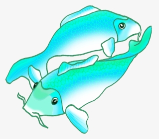 Two Blue Green Koi Fish, HD Png Download, Transparent PNG