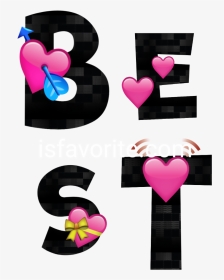Pink Heart Letters - Heart, HD Png Download, Transparent PNG