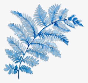 #ftestickers #art #watercolor #floral #branch #blue - Blue Fern Leaf Png, Transparent Png, Transparent PNG