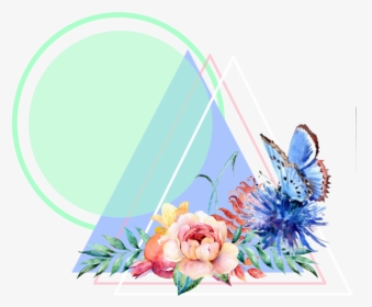 #border #frame #flower #watercolor #pink #blue #green - Geissorhiza, HD Png Download, Transparent PNG