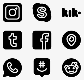 Social Media Icons Black Png, Transparent Png, Transparent PNG