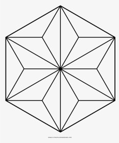 Hexagon Pattern Coloring Page - Triangle, HD Png Download, Transparent PNG