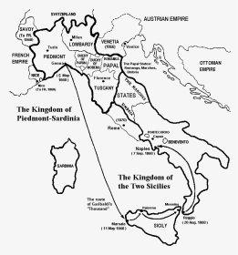 Unification Of Italy Outline Map, HD Png Download, Transparent PNG