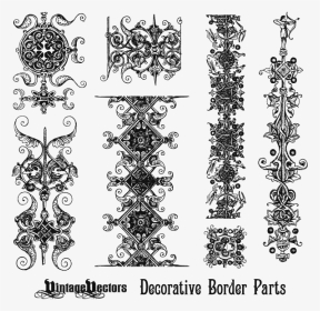 Decorative Border Parts Kit � Vintage Vectors - Vintage Medieval Border, HD Png Download, Transparent PNG