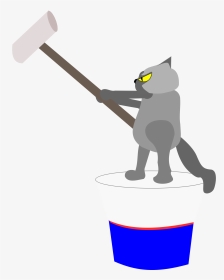 Cat Painting Wall Clip Arts - Cartoon Cat Painting Wall, HD Png Download, Transparent PNG