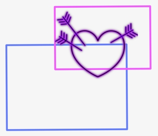 #mq #square #hearts #neon #frame #frames #border #borders - Line Art, HD Png Download, Transparent PNG