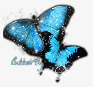 Good Silent Round Wall Clock Frameless Butterfly Stylish - Blue Butterfly, HD Png Download, Transparent PNG