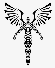 Tribal Drawing Angel - Angel Tribal Tattoo Designs, HD Png Download, Transparent PNG