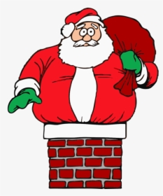 Father Christmas Stuck In Chimney Clipart , Png Download - Santa Stuck In Chimney Clipart, Transparent Png, Transparent PNG