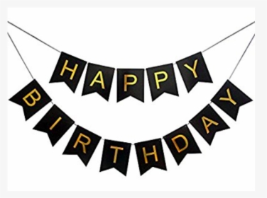 Happy Birthday Banner Clipart Black And White Clip - Happy Birthday Wall Decoration  Ideas, HD Png Download , Transparent Png Image - PNGitem