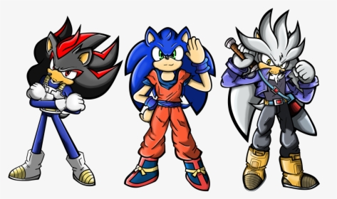 Sonic, Shadow, Silver As Goku, Vegeta, Trunks - Goku Vegeta Vs Sonic Shadow, HD Png Download, Transparent PNG