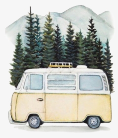 #camper #van #wanderlust #camping #travel #tour #png - Vw Bus Adventure Awaits, Transparent Png, Transparent PNG