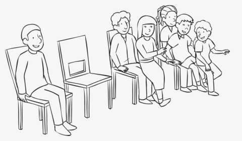 People Sitting In Chair Drawing , Png Download - People Sitting In A Chair Drawing, Transparent Png, Transparent PNG