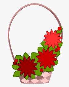 Flowers Basket Red Clipart , Png Download, Transparent Png, Transparent PNG