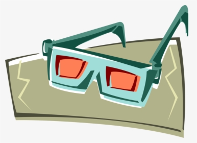 Vector Illustration Of 3-d Glasses See Things In Three - Illustration, HD Png Download, Transparent PNG