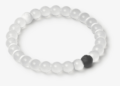 Side Angle Of Clear Silicone Beaded Bracelet - Bracelet White Black Beads, HD Png Download, Transparent PNG