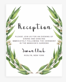 Watercolor Greenery Wedding Reception Invitation Template - Illustration, HD Png Download, Transparent PNG
