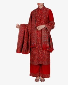 Maroon Kani Semi-pashmina Kurta - Kashmiri Kani Suits Price, HD Png Download, Transparent PNG