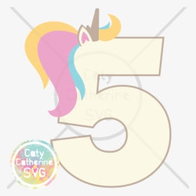 5 Five Years Old Birthday Unicorn Svg Cut File - Number 5 With Unicorn, HD Png Download, Transparent PNG
