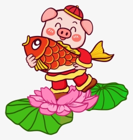 Hand Painted Illustration Chinese Style Lotus Png And - Cartoon, Transparent Png, Transparent PNG