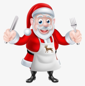 Santa Claus Chef Cooking Christmas - Santa Claus Chef Png, Transparent Png, Transparent PNG