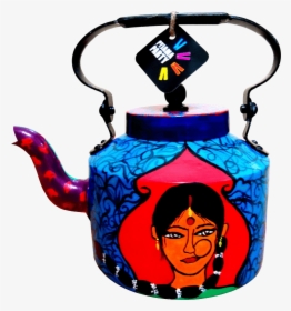 Indian Kettle Png Clipart , Png Download - Warli Art On Decorative Kettle, Transparent Png, Transparent PNG