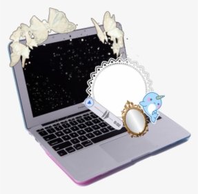 #laptop #kawaii #narwhal #whale #lace #computer #butterfly - Input Device, HD Png Download, Transparent PNG