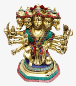 Antique Finish Panchmukhi Hanuman The Protector Turquoise - Bronze, HD Png Download, Transparent PNG
