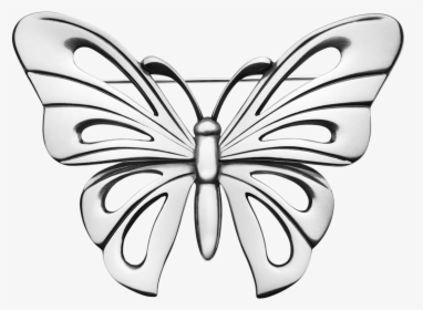 Silver Clip Butterfly - Silver Butterfly Transparent Background, HD Png Download, Transparent PNG